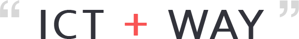 Wordmark reading ICT plus WAY, shown in quotation marks